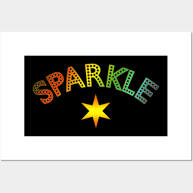 SPARKLE in a Cool Theater Font Wall Art by Scarebaby